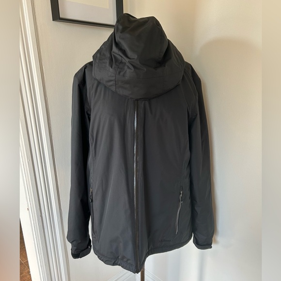 L.L. Bean Black Lined Cost Jacket - Picture 2 of 5
